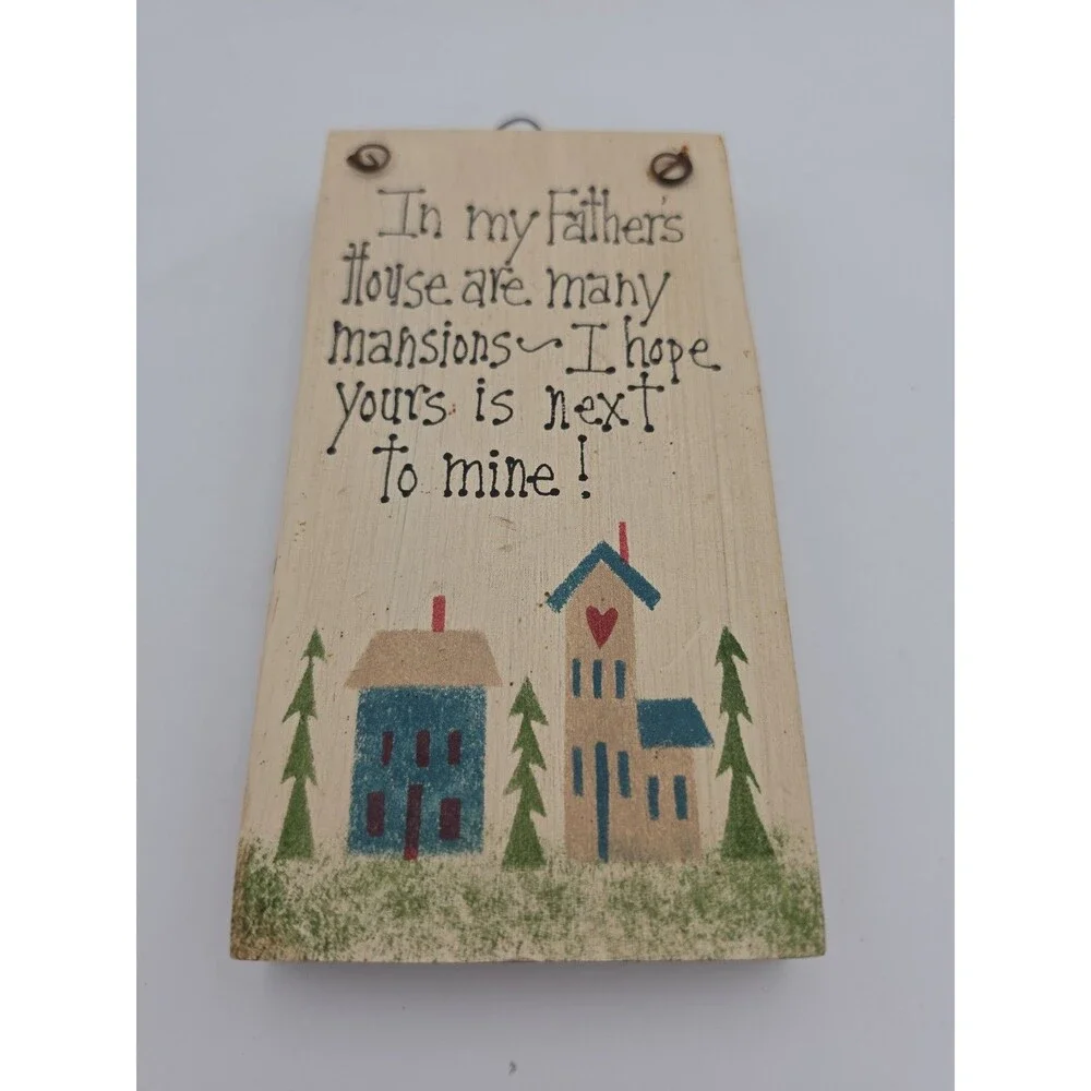 Vintage Best To You Christian Wooden Wall Plaque John 14:2 In My Father's House